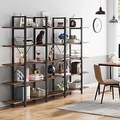 Tribesigns 5-Tier Bookshelf, Industrial Tall Bookcase Book Shelf
