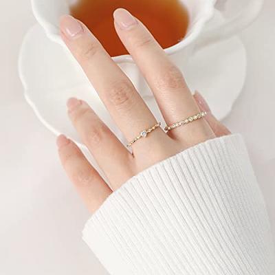 Meissa Tiny Heart Ring Stacking Dainty Cute Ring Sterling Silver Minimalist  Ring Friendship Matching Stackable Diamond Gold Ring (Gold (Red Stone), 9)  - Yahoo Shopping