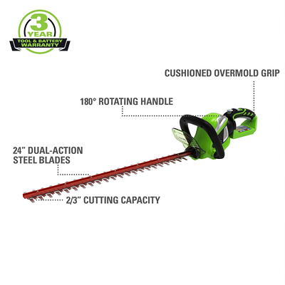 40V Hedge Trimmer, Dual-Action Blade