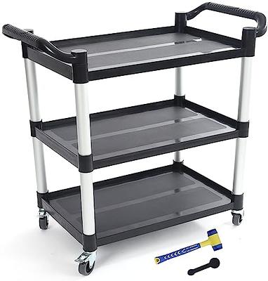 WDT 990Lbs Capacity Heavy Duty Rolling Utility Cart, NSF Rolling Carts with  Wheels,Commercial Grade Metal Cart with Handle Bar & Shelf Liner,Trolley