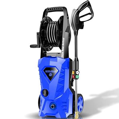 Rock&Rocker Powerful Electric Pressure Washer, 2150PSI Max 2.6 GPM Power  Washer with Hose Reel, 4 Quick Connect Nozzles, Soap Tank, IPX5 Car Wash