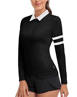 MIER Women's Golf Polo Shirts Collared V Neck Short Sleeve Tennis Shirt,  Dry Fit, Moisture Wicking