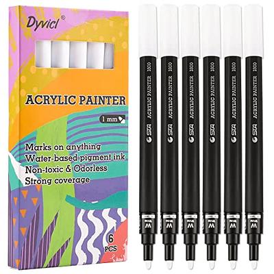 3Pcs/set White Acrylic Paint Pen for Rock Painting, Stone, Ceramic