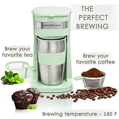  Small Coffee Maker Single Serve, Compact Single Cup Coffee  Machines for Travel, Portable Personal Coffee Brewer with Auto Shut Off  Function & Reusable Eco-Friendly Filter, 14oz: Home & Kitchen