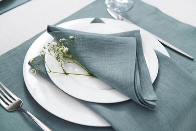 Sky Blue Linen Napkins. Softened Linen Napkin Set. Wedding 