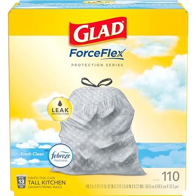 Glad Medium Drawstring Trash Bags, 8 Gallon, White, Fragrance Free, 26  Count, Pack May Vary