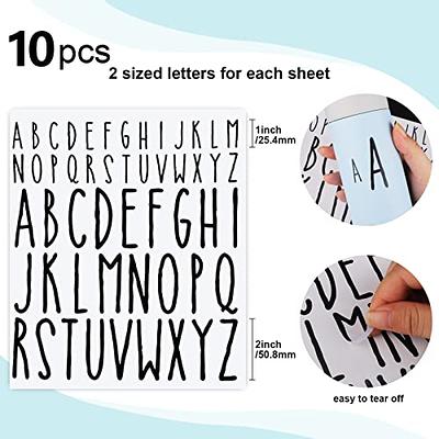 Stickers - Alphabet - Alphabet Letters Sticker Sheet ABC Black Vinyl  Planner Scrapbook Waterproof