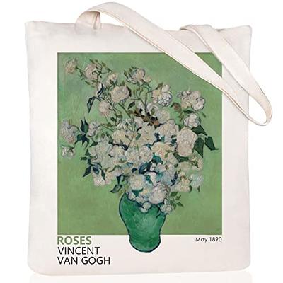 Van Gogh Cotton Canvas Tote Bag aesthetic beach bag, book lover Gift