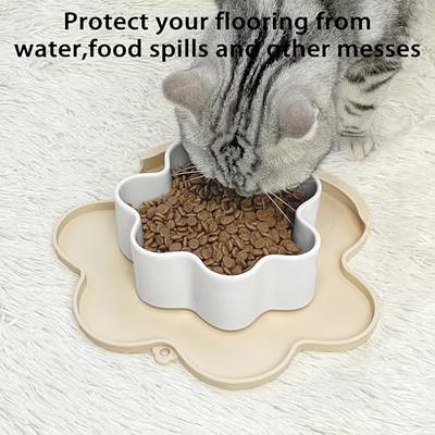 Ptlom 2 Pcs Silicone Pet Placemat for Dogs and Cats, Non-Slip Waterproof Dog  Feeding Bowl