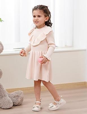  Lindanina Baby Girl Pink Sweater Dresses Toddler 12-18 Months  Long Sleeve Ruffle Ribbed Knit Pullover Infant Fall Winter Dress Kids Warm  Outfits for Casual Wear: Clothing, Shoes & Jewelry