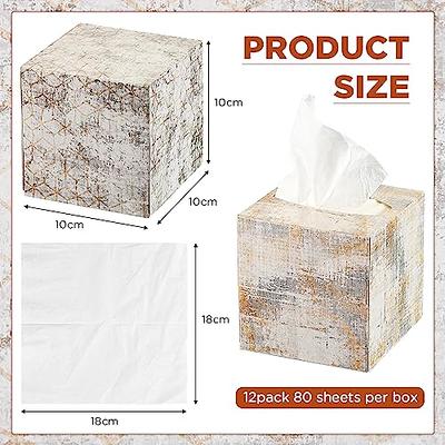 Yeaqee 12 Pack Tissues Cube Boxes 3.94x3.94x3.94 Inches Facial Tissues  Square Tissue Box 80 Sheets Per Box for Travel Kitchen Restaurant Home  Bathroom