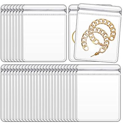 120Pcs Jewelry Bags,Self Seal Plastic Zipper Bag,Clear PVC Jewelry Storage  Bags,Anti Tarnish Rings Earrings Packing Bags for Holding Jewelries