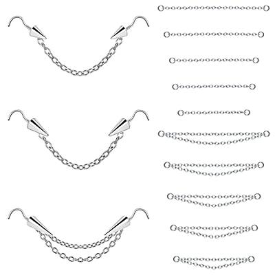 Double Nose Piercing Ring Nose Chain Nostril Zircon Stainless Steel Nose  S-y- | eBay