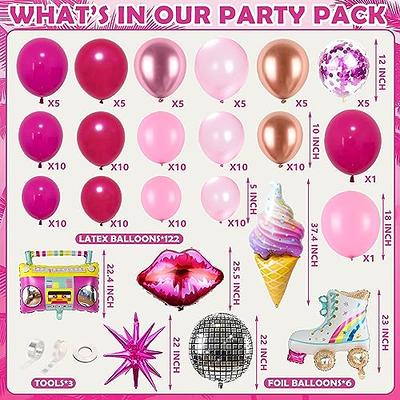 151PCS Pink Balloon Garland Arch Kit Rose Gold White Pink and Purple  Balloons Confetti Latex Balloons Butterfly Stickers Decorations for  Birthday