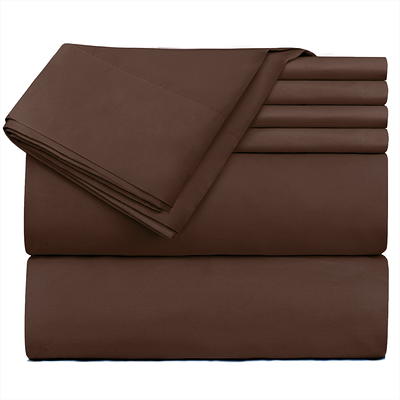 Extra Deep Pocket 6 Piece Bed Sheet Set – Super Deep Fitted Sheet Fits  Mattress from 18-24 inces Depth – Double Brushed Microfiber Sheets with 4  Pillow Cases, King, Brown - Yahoo Shopping