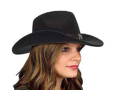 LIDHAY Classic Western Cowboy Cowgirl Hat for Women and Men Felt Wide Brim  Fedora Hats with Belt Buckle 6 Camel - Yahoo Shopping