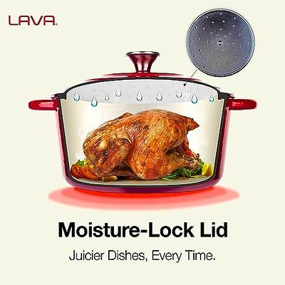 LAVA 5 Quarts Cast Iron Dutch Oven: Multipurpose Stylish Oval