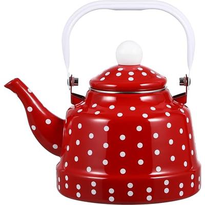 Enamel Tea Kettle Stovetop Large Porcelain Enameled Teakettle Colorful  Floral Steel Teapot for Hot Water, Retro Decor, No Whistling - Yahoo  Shopping