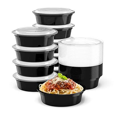 Enviro Safe Home Disposable Meal Prep Containers - Compostable Food Storage Container with Lid - 50 Pack, 34oz - Microwavable, Oven Safe, Biodegradabl