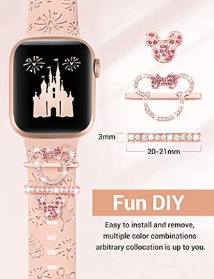 6 Packs Cartoon Engraved Bands Compatible with Apple Watch Band 40mm 38mm  44mm 45mm 49mm 42mm Women, Designer Silicone Cute Soft Strap for Apple  Watch