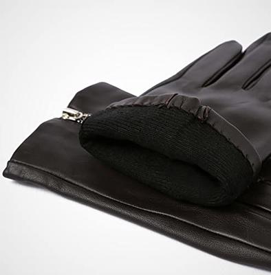 YISEVEN Women's Wool Lined Winter Genuine Leather Gloves