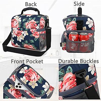 ExtraCharm Insulated Lunch Bag for Women/Men - Reusable Lunch Box for  Office Picnic Hiking Beach - Leakproof Cooler Tote Bag Organizer with  Adjustable Shoulder Strap for Adults - Black 