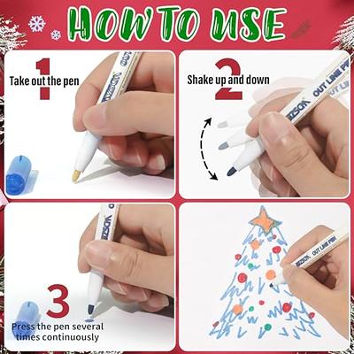 12pcs/Set Metallic Color Marker Pens Glitter Outline Pens Drawing DIY Photo  Album Scrapbooking Making Card Art Supplie