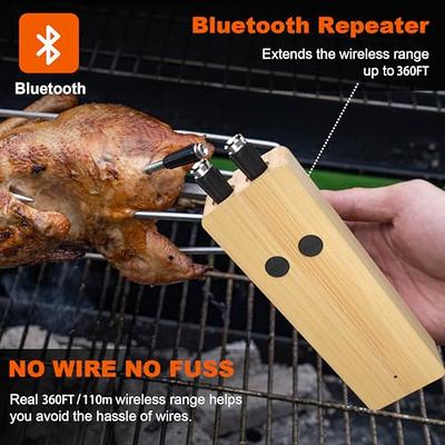 Wireless Meat Thermometer with 2 Thinner Probes for Grilling and