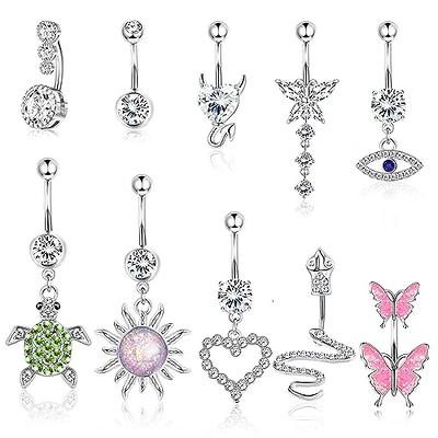 Longita Belly Button Ring Silver Gold Belly Button Rings Surgical Steel  Belly Button Ring Clicker Belly Rings for Women Hypoallergenic Belly  Piercing