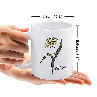 Personalized Birth Flower Tumbler with Name Custom Name Coffee Can