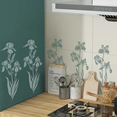 GSS Designs Peony Wall Stencil Reusable Floral Stencil for Walls DIY Flower Stencils for for Painting Walls Floors Wood Furniture (Peony 12'' x 12'')