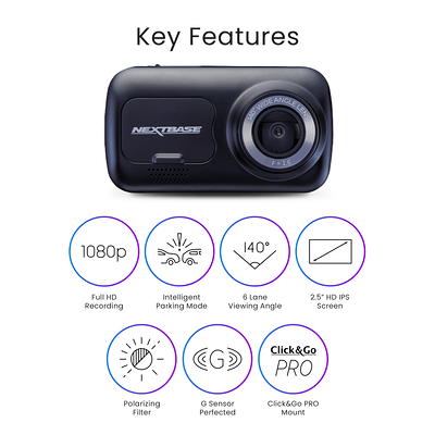 Nextbase 222 Front-Facing HD Dash Cam With 2.5 LCD Screen