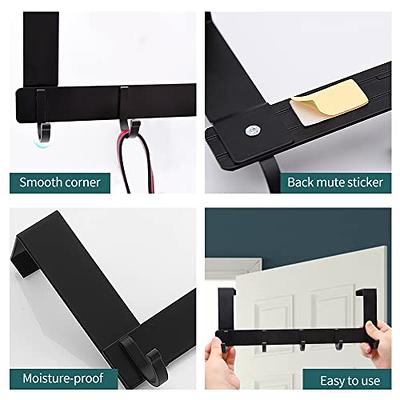 Encozy Over The Door Hook Hanger,Heavy-Duty Organizer for Coat, Towel, Bag,  Robe - 5 Hooks (5 Hooks Black)