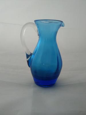 Hand Blown Pitcher with Handle, Clear