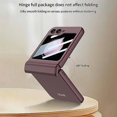 For Samsung Galaxy Z Flip 5 Clear Case With Ring & Screen Protector,  Anti-fall Shockproof Protective Phone Cover Case Z Flip 5 Case