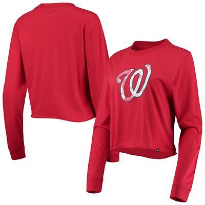 Women's New Era Red Washington Nationals Baby Jersey Cropped Long Sleeve T- Shirt - Yahoo Shopping