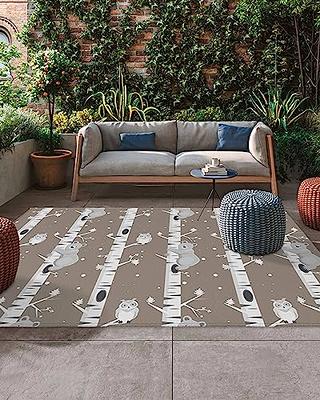  BUAGETUP Black and White Outdoor Rug 3'x 5' Hand-Woven