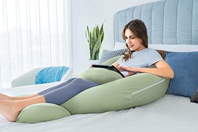 QUEEN ROSE Pregnancy Pillows, E Shaped Full Body Pillow for Sleeping, with  Pregnancy Wedge Pillow for Belly Support, 60 Inch Maternity Pillow for Side