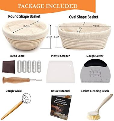 Banneton Bread Proofing Basket Set Sourdough Bread Baking Supplies 9.8  Rising