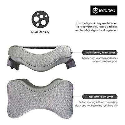 Cooling Knee Pillow for Side Sleepers, Gel Memory Foam Leg Pillows for Sleeping with Ice Silk Cover and Strap, Knee Pillow for Back Hip Pain, Spine