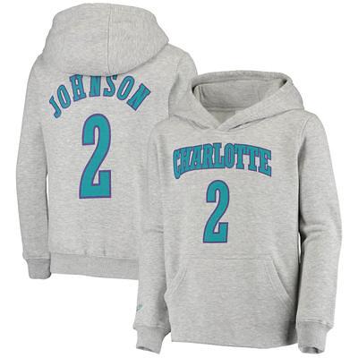 Men's Mitchell & Ness Larry Johnson Black Charlotte Hornets