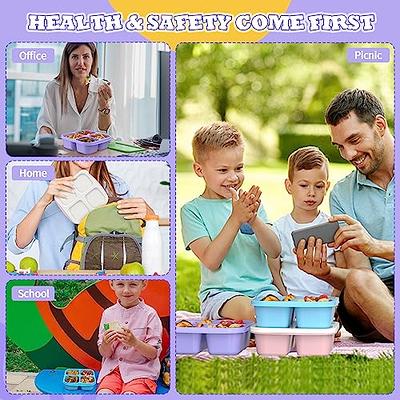 XGXN Meal Prep Containers (4 Pack), 4-Compartments Bento Lunch Box,  Reusable BPA Free Food Prep Containers for Kids, Lunchable Kids Snack  Container