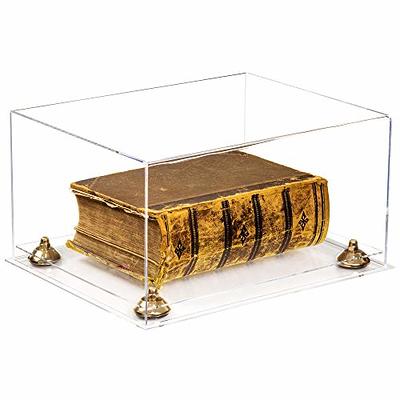 Better Display Cases Clear Acrylic Large Book Display Case 20 x 14 x 6  with White Base (A071-C-WDS)