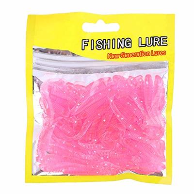 50 Pcs 5cm Soft Fishing Lures, Plastic Fishing Bait T-Tail Grub Worm Baits  Fish Tackle Accessory 9 Colors