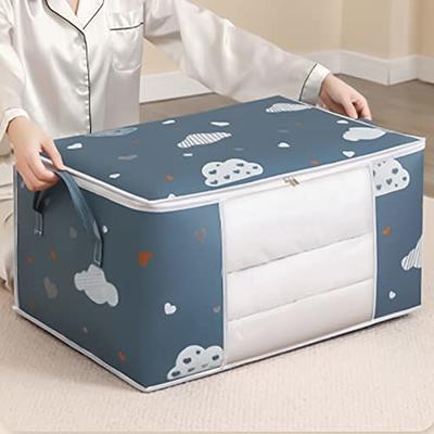 Large Clothes Storage Bag, Clothes Organizer With Handle & Clear Window,  Storage Bins Containers For Comforters & Blankets - Temu