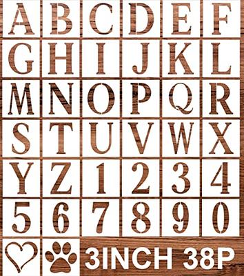 3 inch Letter Stencils for Painting on Wood,38pcs Alphabet