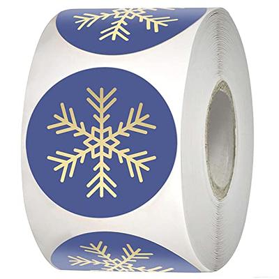 Easykart 500 Winter Snowflake Stickers in Roll, Blue with Gold