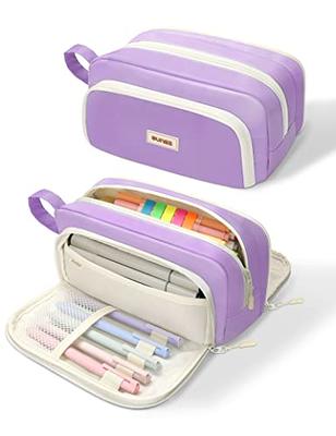 SUNEE Cute Pencil Case, Aesthetic Pen Pouch with 3 Compartments, Kawaii  Colored Large Pencil Bag with Zipper, Stationery Storage and Organizer,  Purple School Supplies for Teen and Adult Girls - Yahoo Shopping