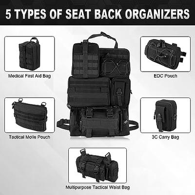 Universal Tactical Seat Cover with MOLLE Storage Bag & EDC Pouches