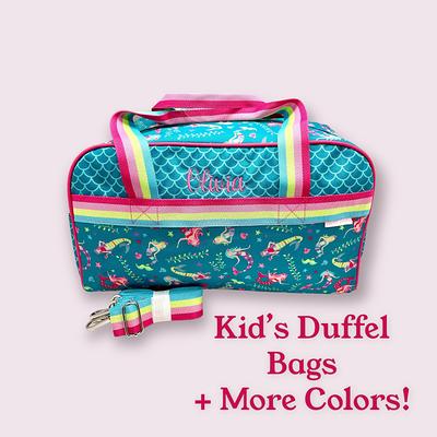 Monogrammed Duffle Bag For Kids, Personalized Duffel, Travel Girls